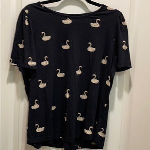 Anthropologie Swans Tee EUC XL